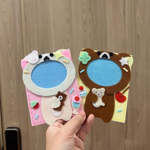 Rilakkuma Cardholder Keychain: Handmade Felt Bear Charm
