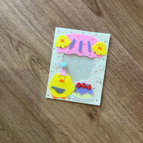 Card Holder – “Birthday Chick” Felt Cardholder – Handmade & Adorably Sweet