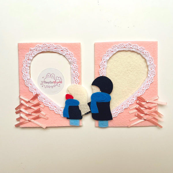Handmade Double Felt Photo Frame: Cozy Couple's Gift