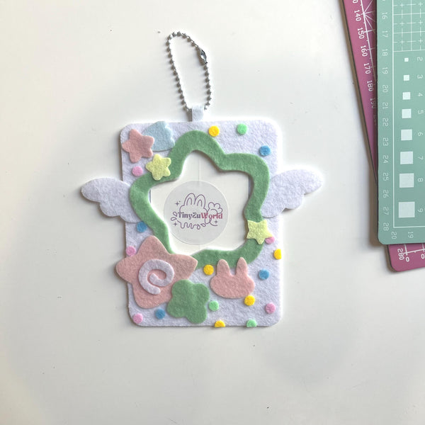 Handmade Felt Angel Card Holder: Ethereal Whimsical Design