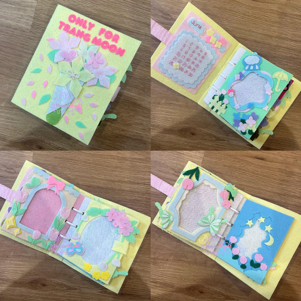 Handmade Floral Felt Photo Album: Pastel Flower Memory Book