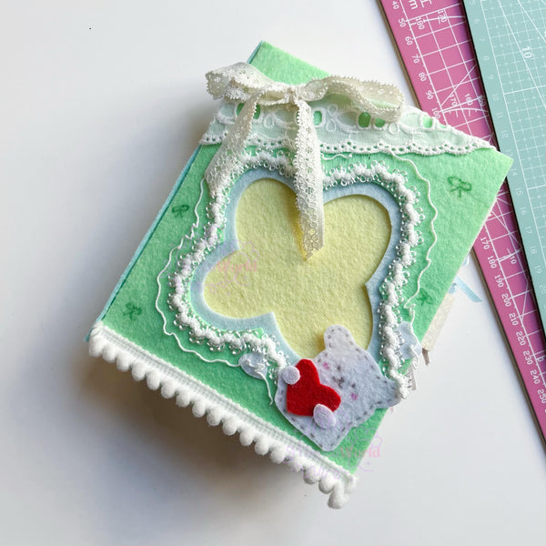 Handmade Felt Photo Album: Pastel Scrapbook, Custom Cover