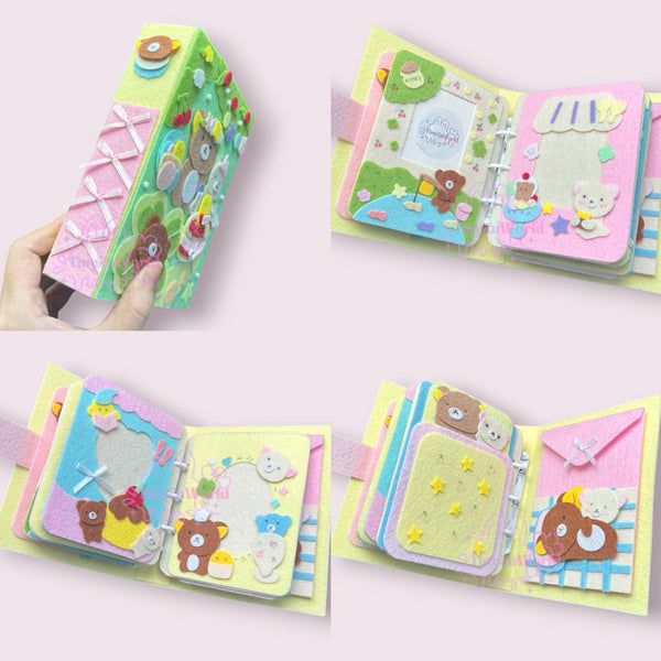Kawaii Bear Felt Photo Album: Handmade Scrapbook Gift