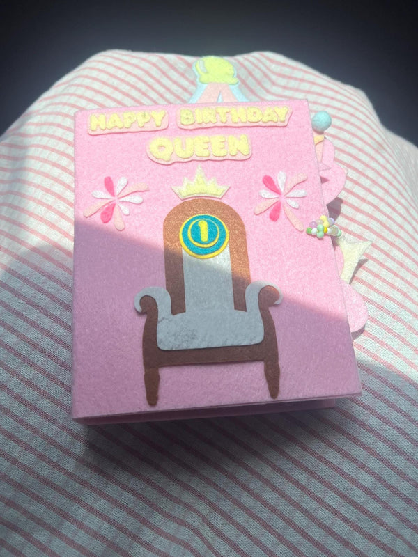 Queen Felt Photo Album – Handmade Royal Fabric Album for Girls & Gifts