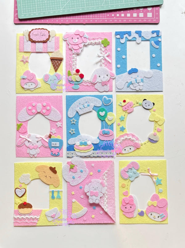 Handmade Kawaii Felt Card Holder: Pastel Photo Wallet