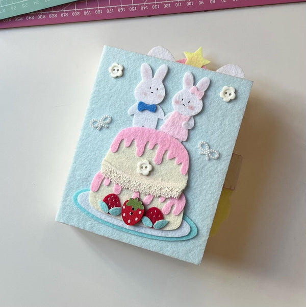 Handmade Felt Bunny Photo Album: Kawaii Scrapbook Gift
